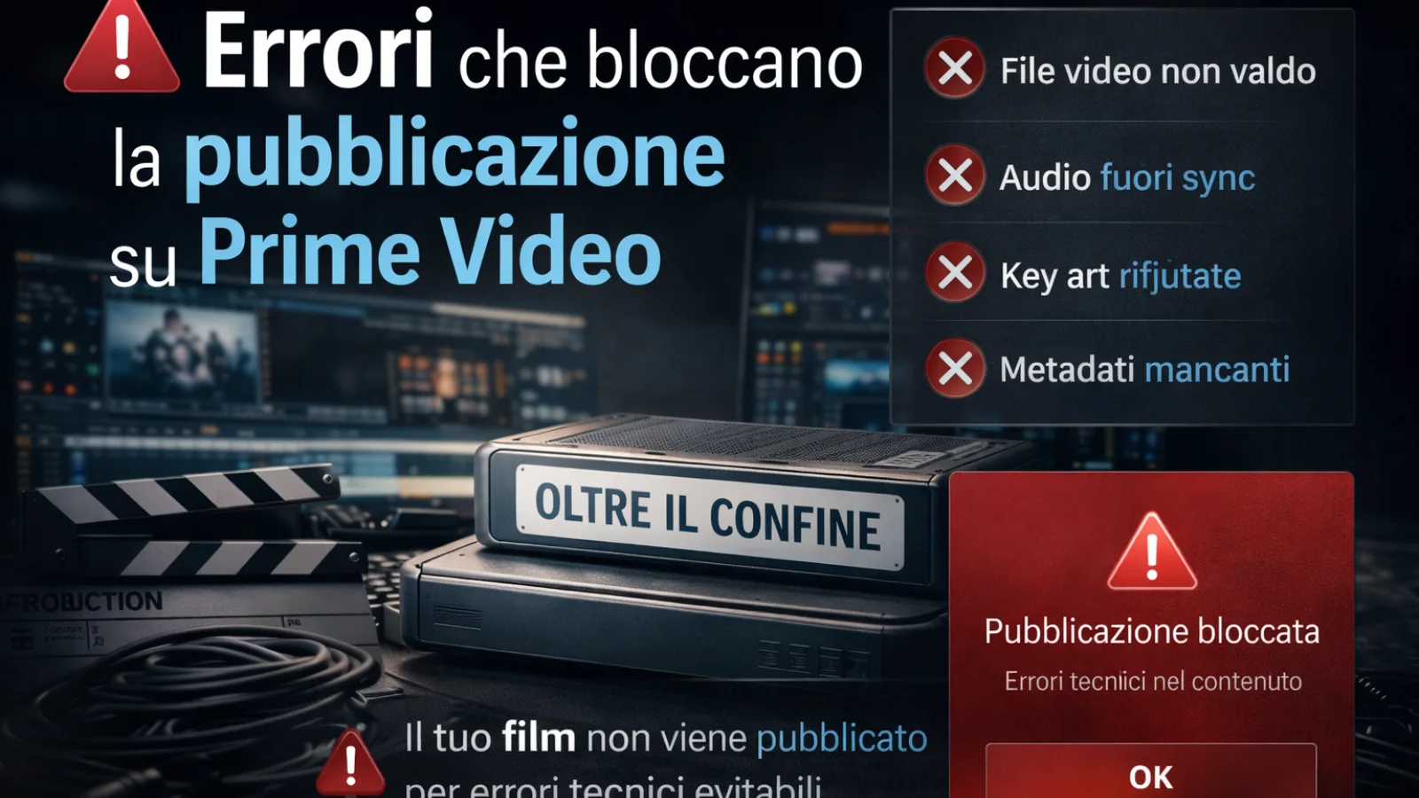 Errori che bloccano la pubblicazione su Prime Video